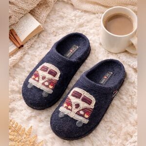 Haflinger Hippie Van Wool Slippers Boho Cozy Cottagecore Retro EU39 US8 B24